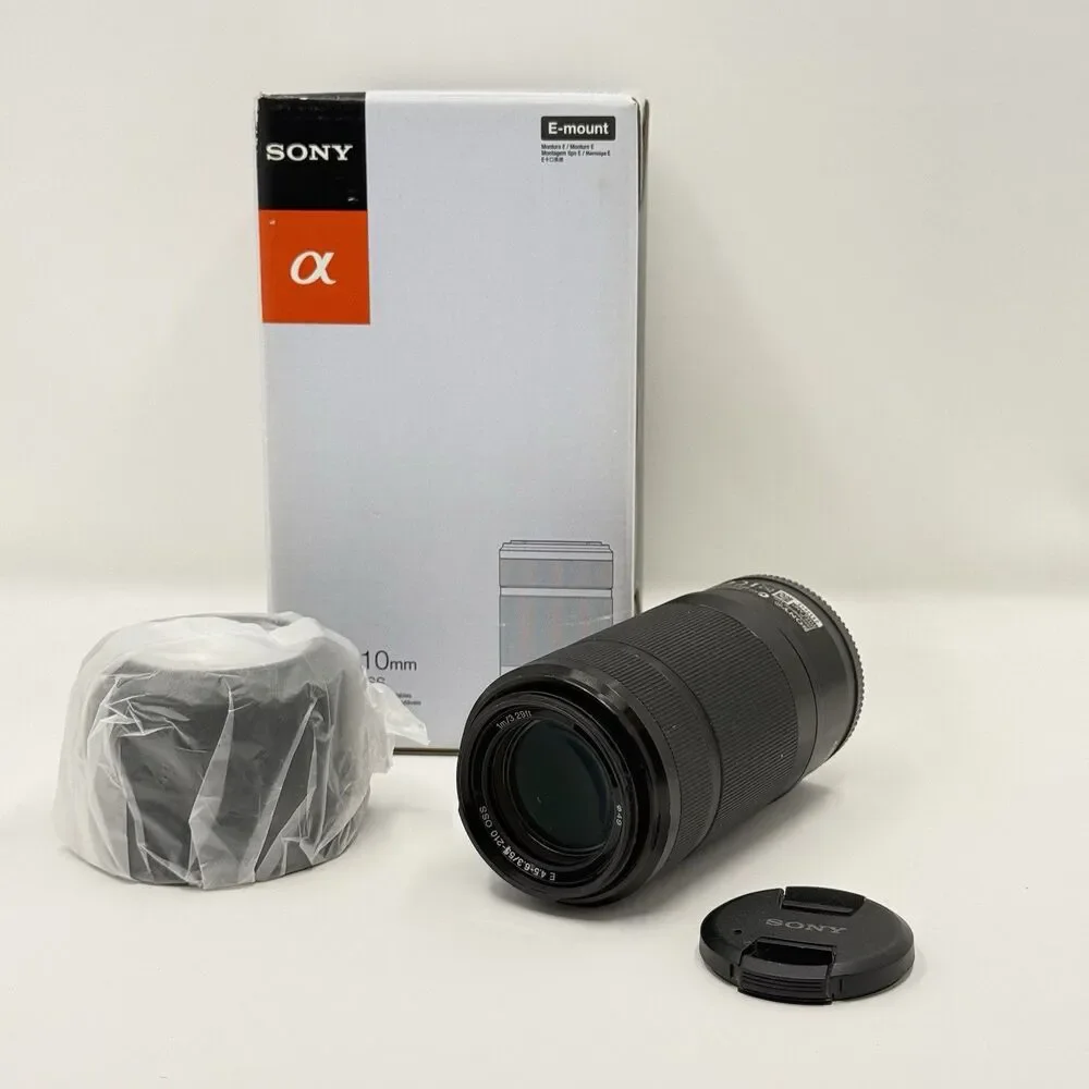 Sony E 55 210mm F4.5 6.3 OSS Zoom Lens SEL55210 Black Box Hood
